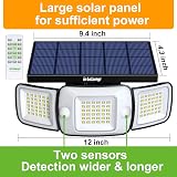 intelamp Solar Security Flood Lights Outdoor Motion Sensor with Remote 2 Pack view 3