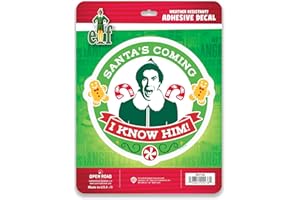 OPEN ROAD BRANDS Elf Movie Santa's Coming I Know Him Adhesive Vinyl Decal - Funny Buddy The Elf Christmas Sticker for Holiday Cheer