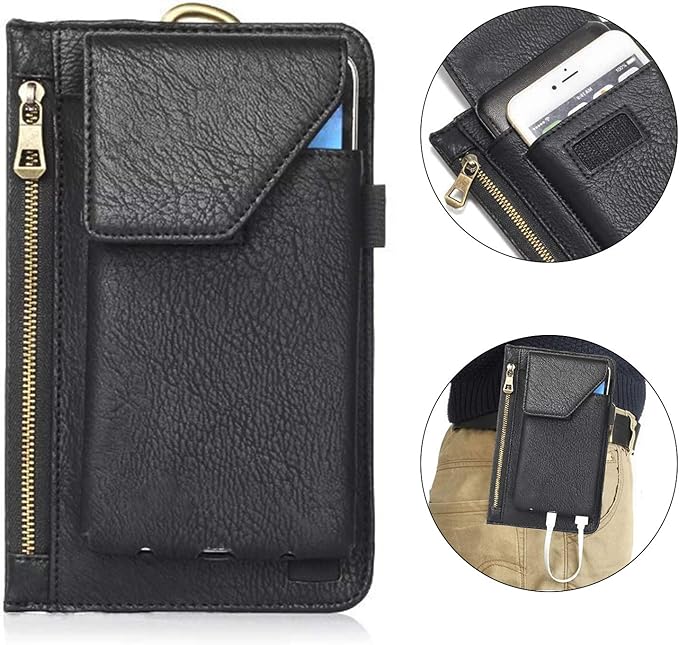 Men Dual Phones Belt Clip Holster, Techcircle Soft Leather