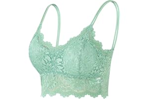 Gaexia Lace Bralette Top Lace Bralettes for Women Wireless Bralette Floral Non Padded Lace Cami Bandeau Bras with Straps