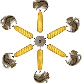 Windmill Squirrel Feeder for Outside, Squirrel Toys, JZDF Squirrel Spinner Feeder,Corn Cobs for Squirrels, Easy to Fill Corn Cob, Pinecone Chipmunk Feeder