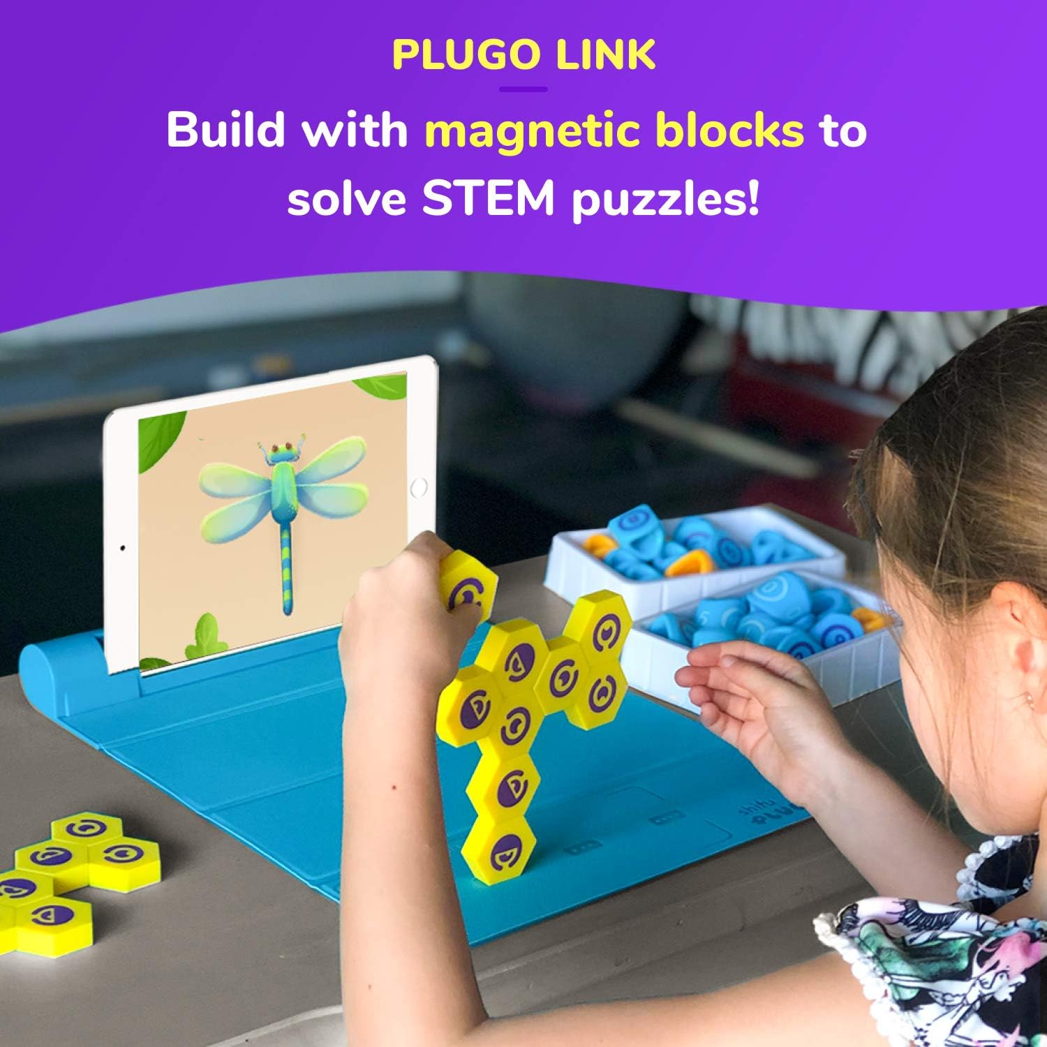 Plugo STEM Pack by PlayShifu - Count, Letters & Link (3in1), Yellow, Large - Image 5
