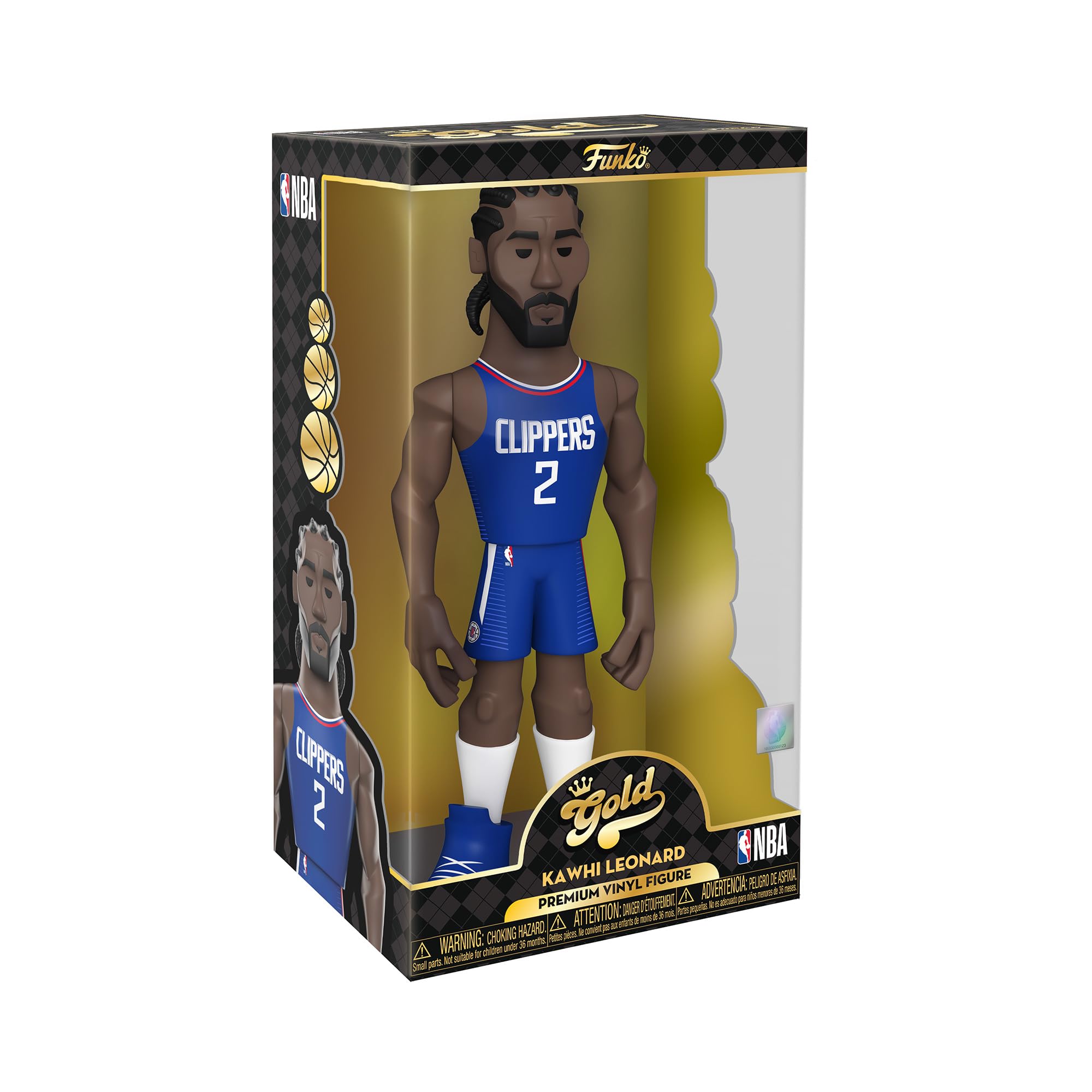 Funko Gold 12" NBA: Clippers - Kawhi Leonard - 1/6 Odds for Rare Chase Variant - Collectable Vinyl Action Figure - Birthday Gift Idea - Official Merchandise - Ideal Toy for Sports Fans and Display