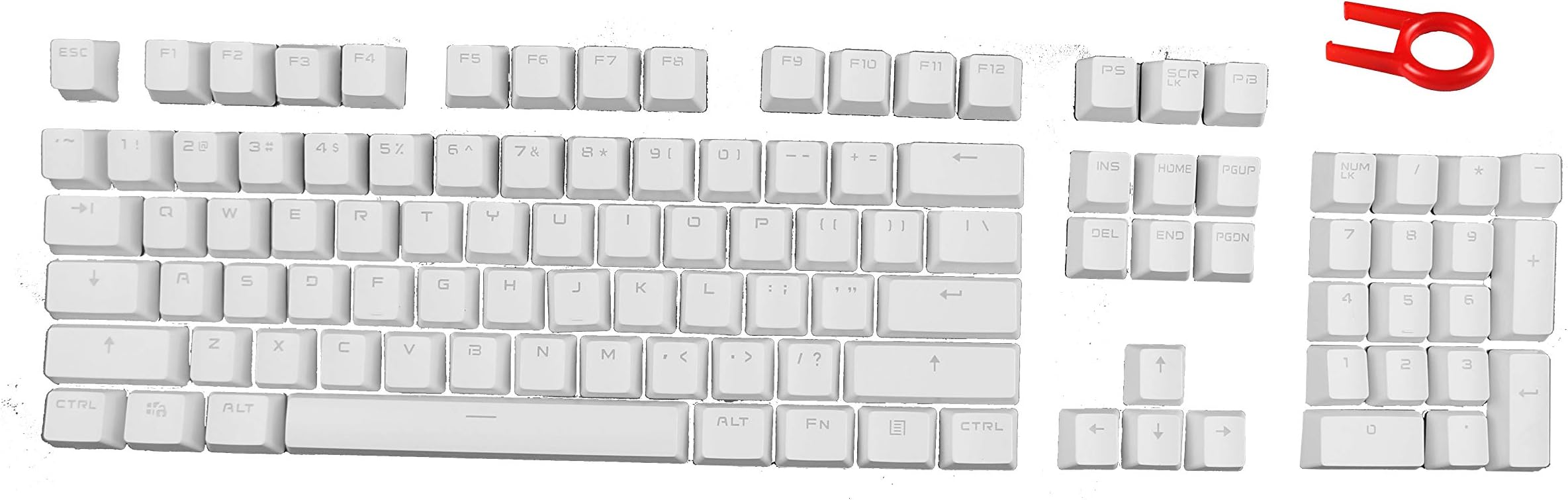 104 PBT Double Shot Backlit Keycaps for Mechanical Gaming Keyboard ( Compatible Cherry MX Switches ) - OEM Profile (White)