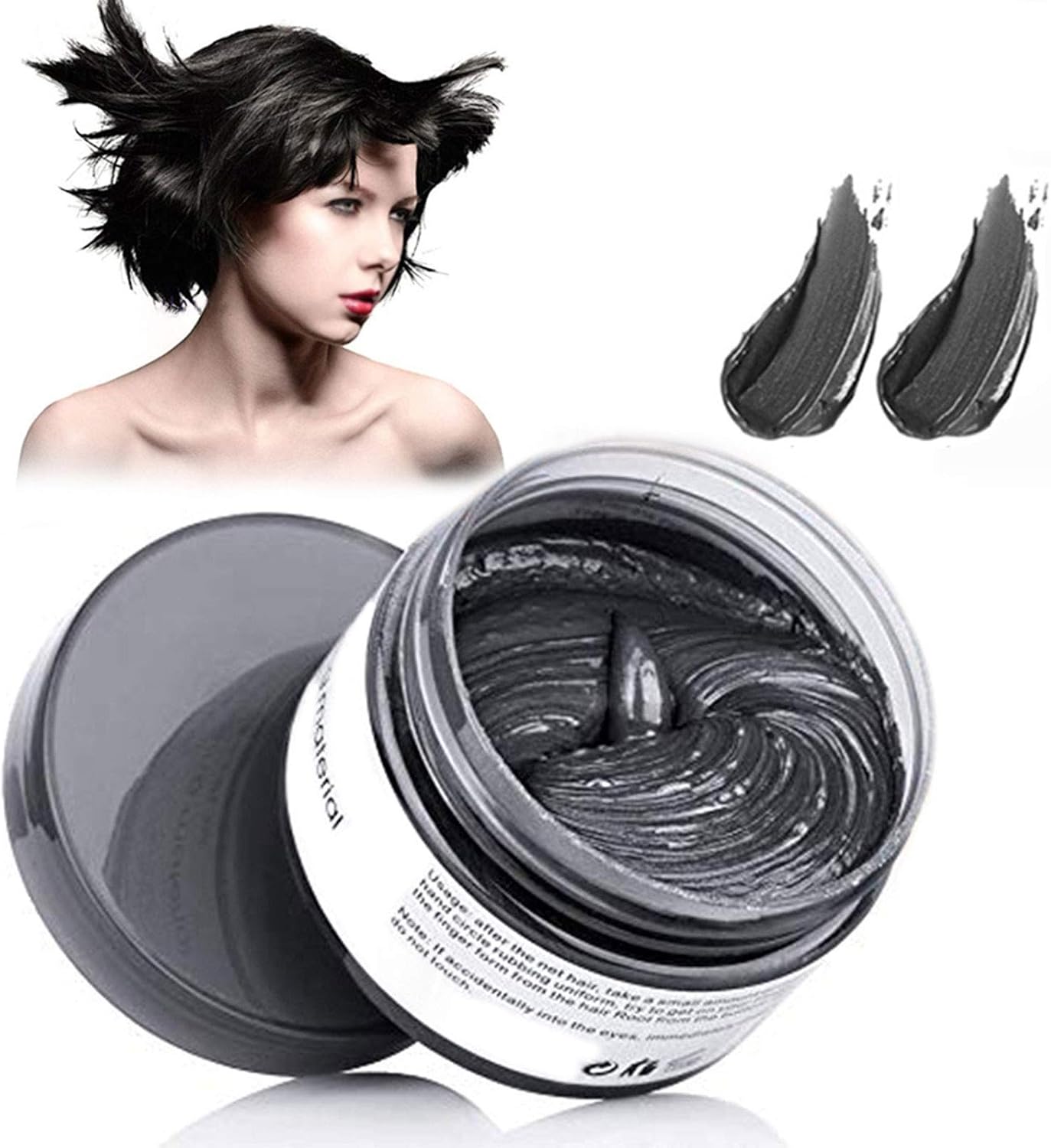Temporary Hair Colour Wax, Unisex DIY Colour Hair Dye Wax, Washable Plant Formula Matte Natural Modelling Wax (120g Black)