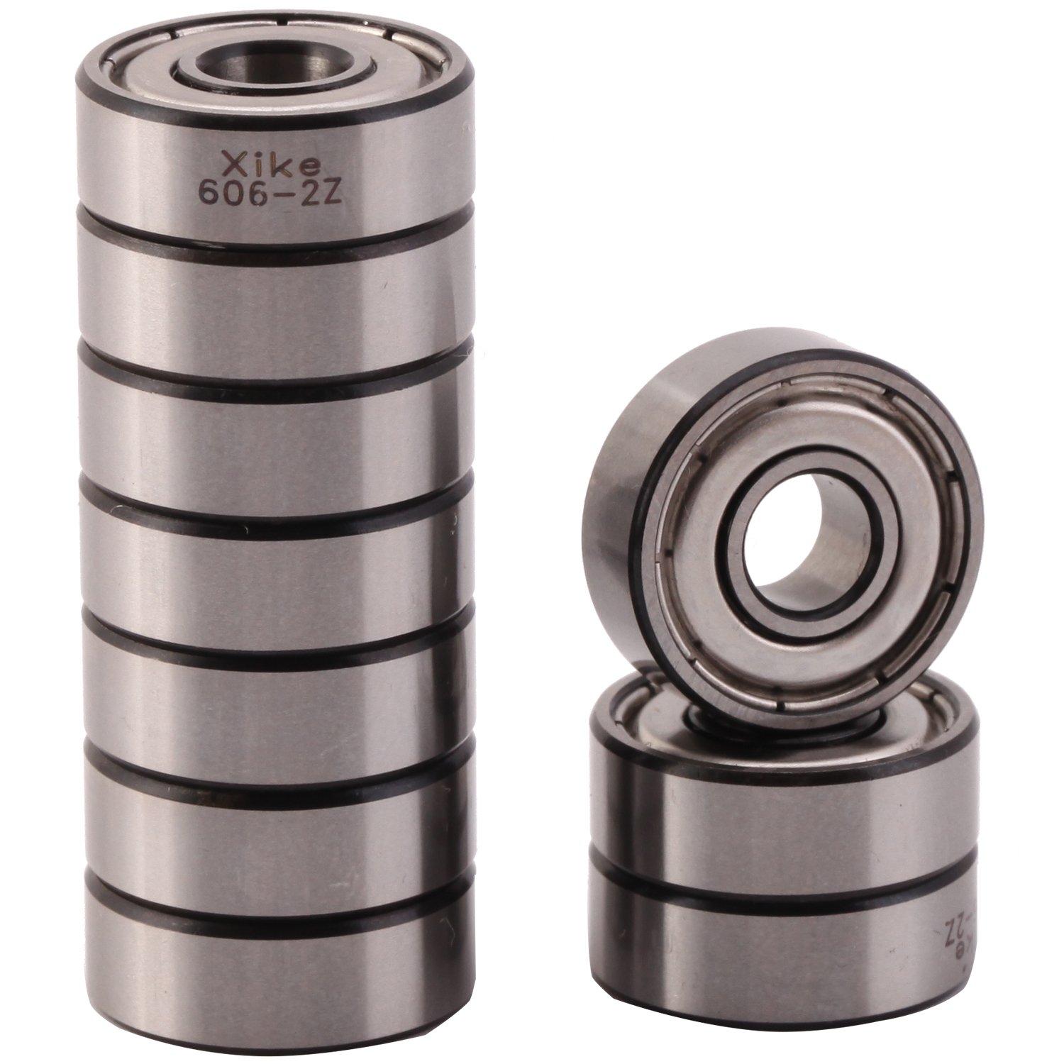 XiKe 10 Pack 606ZZ Precision Bearings 6x17x6mm, Rotate Quiet High Speed