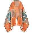 EXTREE Scarfs for Women Pashmina Silky Shawl Wrap for Evening Dressing Blanket Open Front Poncho Cape