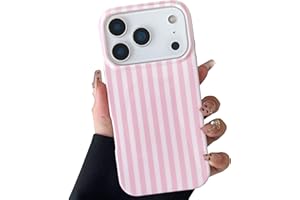 TQLGY for iPhone 17 Pro Case Cute Striped Phone Case Soft TPU Slim Shockproof Protective Cover for Women Girls, Pink and Whit