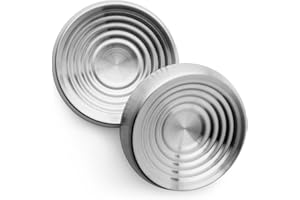 CatGuru Cat Bowls, Whisker Friendly Cat Food Bowl for Indoor Cats, Reliefs Whisker Fatigue, Wide Pet Bowl, Non Slip Pet Feeding Bowls, Shallow Kitten Dish (Set of 2, Stainless Steel)