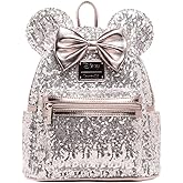 Loungefly Disney Minnie Mouse Silver Sequin Mini Backpack