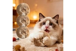 Rabbit Fur Balls for Cats, 2026 New Rabbit Fur Ball Cat Toy, Soft Fuzzy Balls Fluffy Cat Balls for Kitty Pets Kitten Chase, W