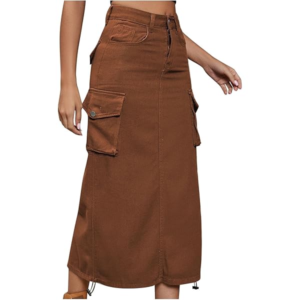 Amazon.com: Generic Cargo Skirts for Women Midi Long Denim