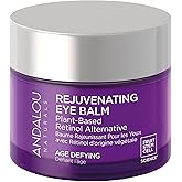 Andalou Naturals Age Defying Rejuvenating Eye Balm - Plant-Based Retinol Alternative - Gentle, Hydrating Eye Cream With Bakuchiol to Help Reduce Appearance of Wrinkles - 0.45 Oz