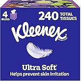 Kleenex Ultra Soft Facial Tissues, 4 Cube Boxes, 60 Tissues per Box