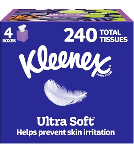 Amazon.com: Kleenex Ultra Soft Facial Tissues, 4 Cube Boxes, 65