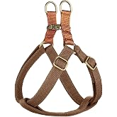 Didog Step in Dog Harnes for Small Dogs, Brown, S, Chest 14-22" | Freedom Nylon Dog Halter Vests with Metal Buckles, Easy On and Off, Adjustable Straps, Escape-Proof, Easy Walking Training