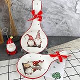 DOITOOL Ceramic Christmas Spoon Rest with Gnome Design for Holiday Kitchen view 9