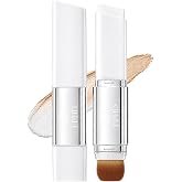 AUROVIDA 2 in1 Color Changing Korean Foundation Stick with Brush Makeup 02# | white foundation that matches skin tone,korean makeup stick,foundation stick for mature skin No Makeup Look