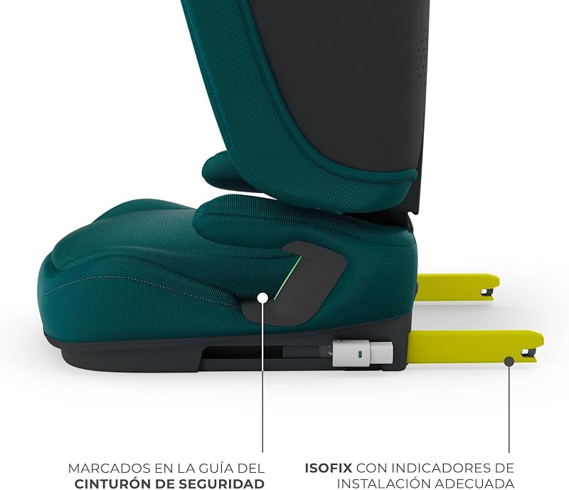 UNITY2 Silla de Coche I-size 100-150 cm, con Isofix hasta 12 años, Sistemas de Seguridad, Fácil de Limpiar, Transpirable, AIR FLOW, SPS+, H-GUARD, Verde