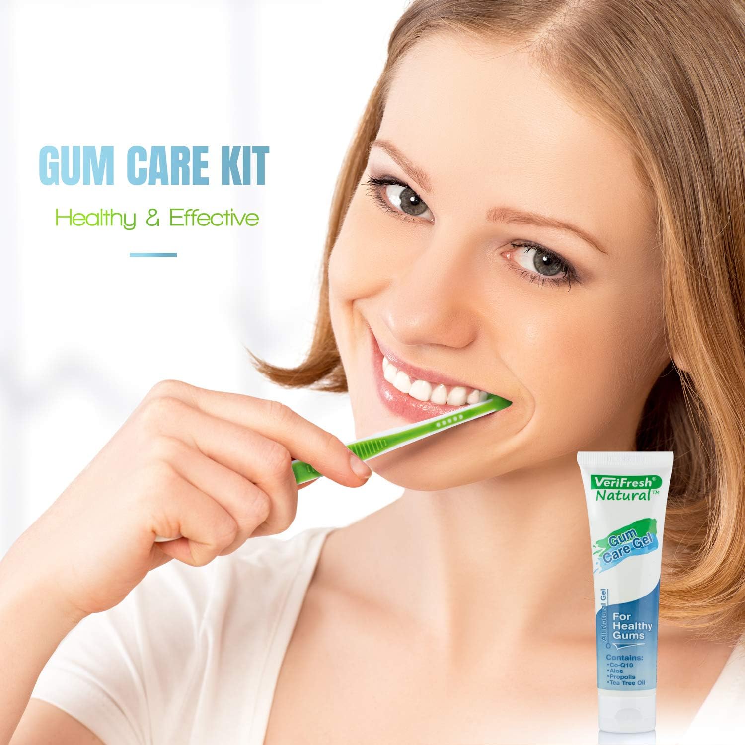 VeriFresh Natural Gum Stimulator & Massager with Gum Gel – Patented Complete Gum Care Kit for Healthy Gums: Health & Personal Care