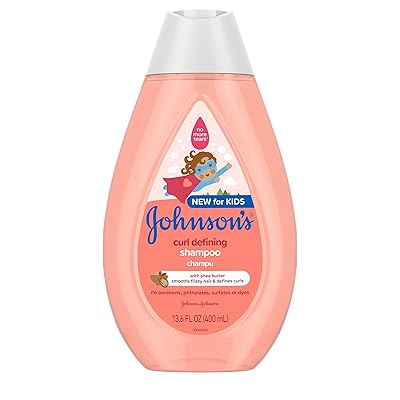 Johnson's Curl-Defining Tear-Free Kids' Shampoo with Shea Butter, 13.6 Fl. Oz