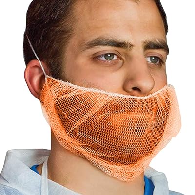 Safeko 100-Count Disposable Honeycomb Beard Nets - Brown, 18" - Breathable, Latex-Free For Food Service & Medical Use