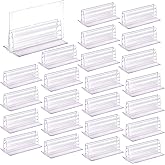 SOUJOY 50 Pack Self Adhesive Sneeze Guard Holder, 3'' x 1.6'' Acrylic Panels Holder Clip, Glass Sign Holder Stand, Desk Dividers Privacy for 0.1 to 5mm Thick