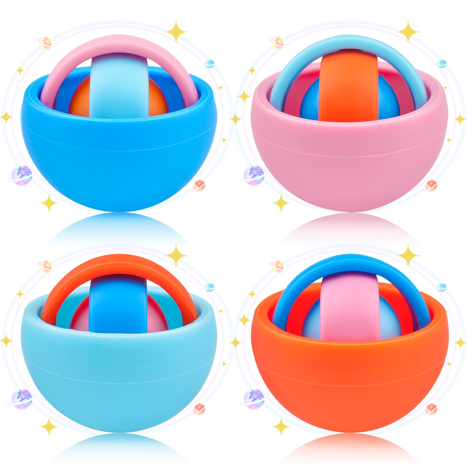 Photo 1 of Cevioce Fidget Toys for Kids Teens Adults,4Pcs Fidget Gyro Toys?Relieve Stress & Exercise Finger Flexibility,Sensory Toys?Best Gift Ideas for 3 4 5 6 7 8 9 10 11 12+ Boys Girls Men ADHD Autism (A)