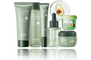 LAIKME Avocado Skincare Set, 6-In-1 Skincare Gift Set With Facial Cleanser, Face Serum, Face Cream, Eye Cream, Toner & Lip Balm, Anti-Aging Skin Care Kit For Women, Birthday Gifts Set For Teen Girls