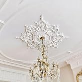 Sintuff 47.24 Inch Large Ceiling Medallion for Light Fixtures, 47.24"OD x 3.15"ID, Thermoformed Classic PVC Design Primed Ready to Paint for Chandeliers Ceiling Light Decoration