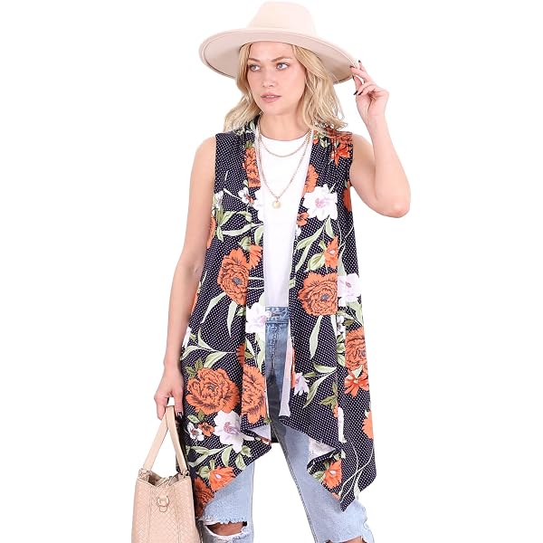 Chaleco Tipo Túnica Casual Sin Mangas Para Mujer, Frente Abierto, Cárdigan Largo, Abrigo, Color Café Claro, Talla L, Marrón