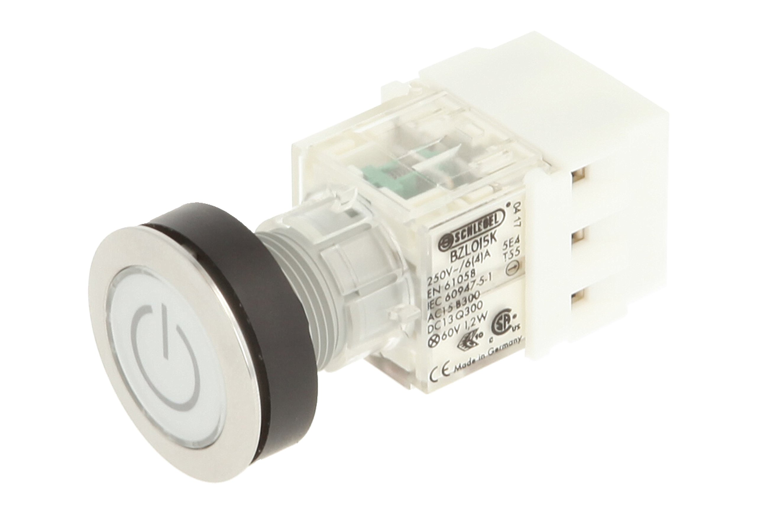 Club 23.000.785 Push Button Stainless Steel, Cap, Bezeichungs Child Symbol on/off switch, illuminated momentary contact Transmitter 1 N with 1 N/O Contact Screw On Connector LED 24 V CLEAR (Pack of 2)