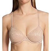 Calvin Klein Women's Sheer Marquisette Lightly Lined Demi Bra, QF6875, Cedar, 32C