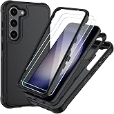 SunStory 3 in 1 for Samsung Galaxy S23 Plus Case with Screen Protector | Military Grade Drop Protection,3-Layer Heavy Duty Full-Body Protective Phone Cover -Black