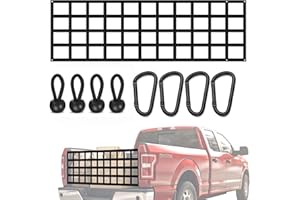 Tailgate Net for Trucks, UV-Resistant Polyester Adjustable Tailgate Cargo Net for Pick Up Truck Bed, Truck Bed Extender, Fits
