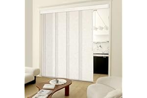 Heefen Adjustable Panel Track Blinds Light Filtering Vertical Blinds with Valance, Room Dividers, Retractable Track from 70" to 133" W, Trimmable Panel Up to 102" H (Linen Beige)