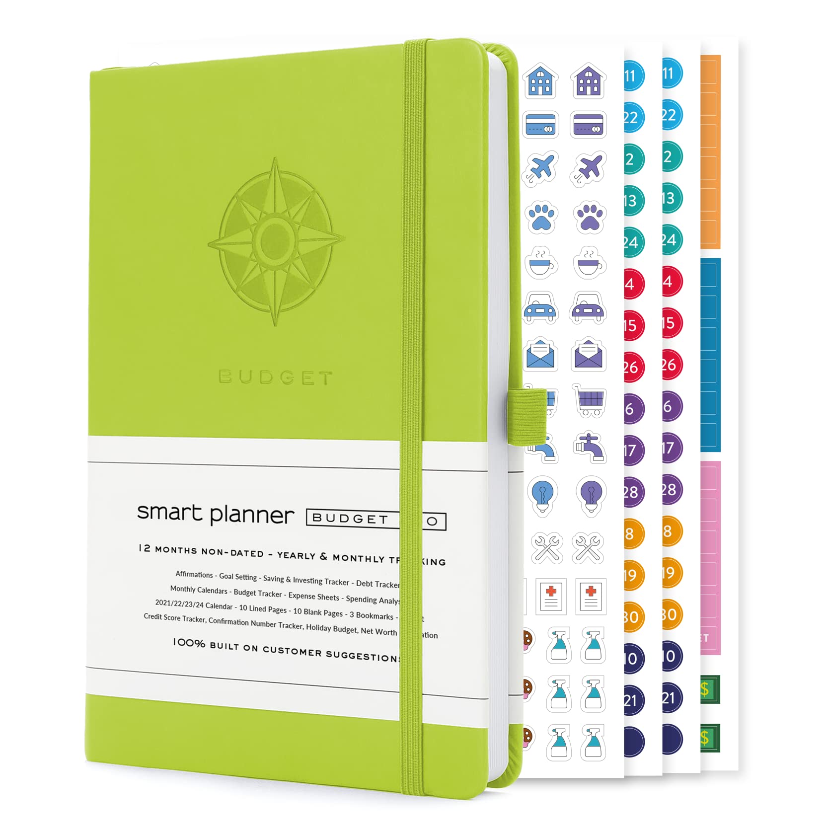 Smart Planner Budget Book – Undated Finance Planner – 8.6 x 5.7 inches (A5) – Monthly Calendars, Budget Tracker, Expense Sheets, Account Saving and Investing Trackers, Budget Book – Bill Organizer