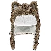 Lazy One Critter Cap Hat for Kids and Adults, Fun, Cold-Weather, Animal Hats, Cute, Warm, Winter, Cozy, Ear Covers