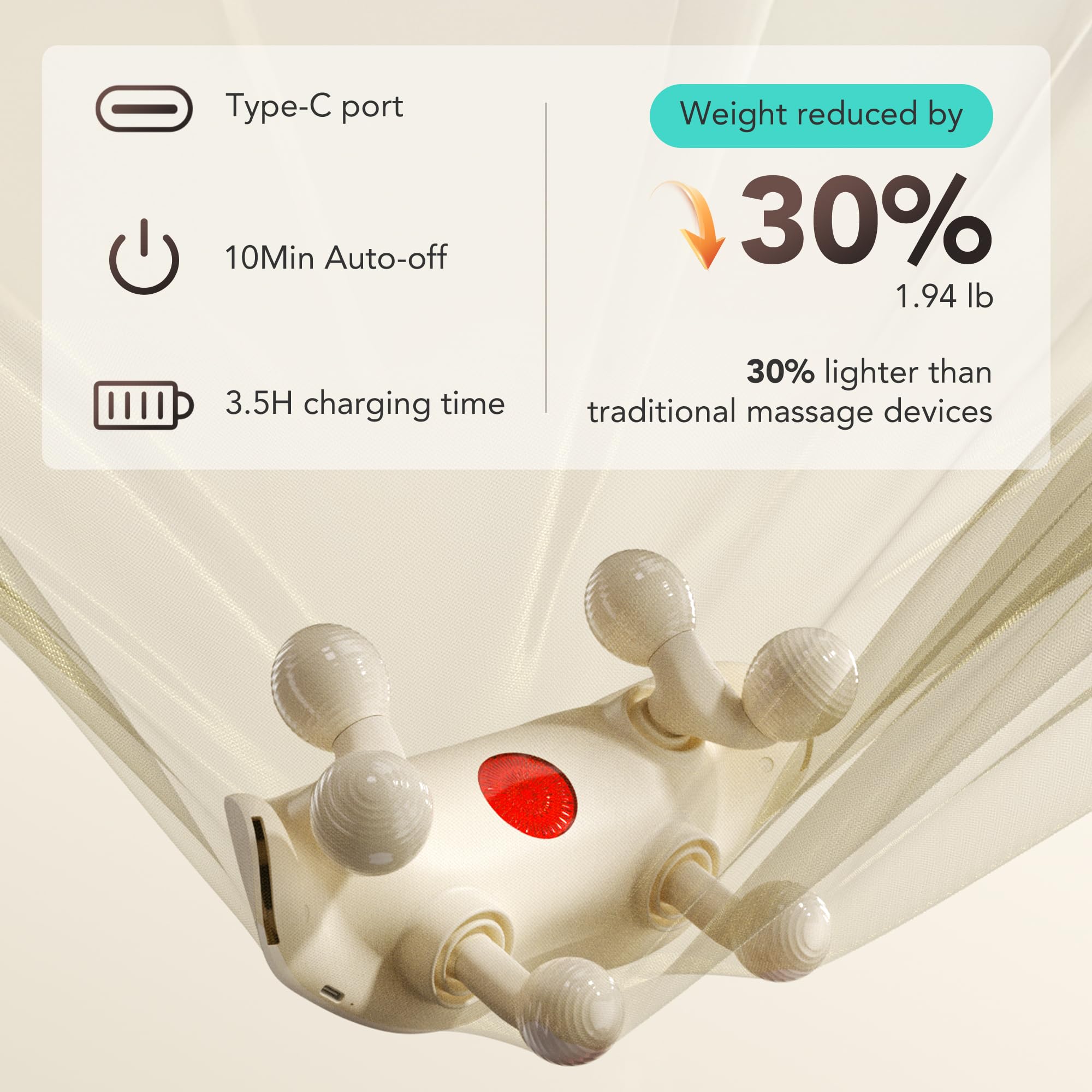 SKG Neck Massager for Pain Relief Deep Tissue Cordless Shiatsu Neck and Shoulder Massger with Heat HS500 Christmas Gifts for Men and Women Dad Mom Grandpa