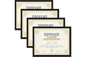 CRUGLA 8.5 x 11 Magnetic Picture Frames for Refrigerator, 4 Packs 8.5 by 11 Certificate Frame Document Frames with Self Adhesive Backing for Glass Wall Locker Cubicle