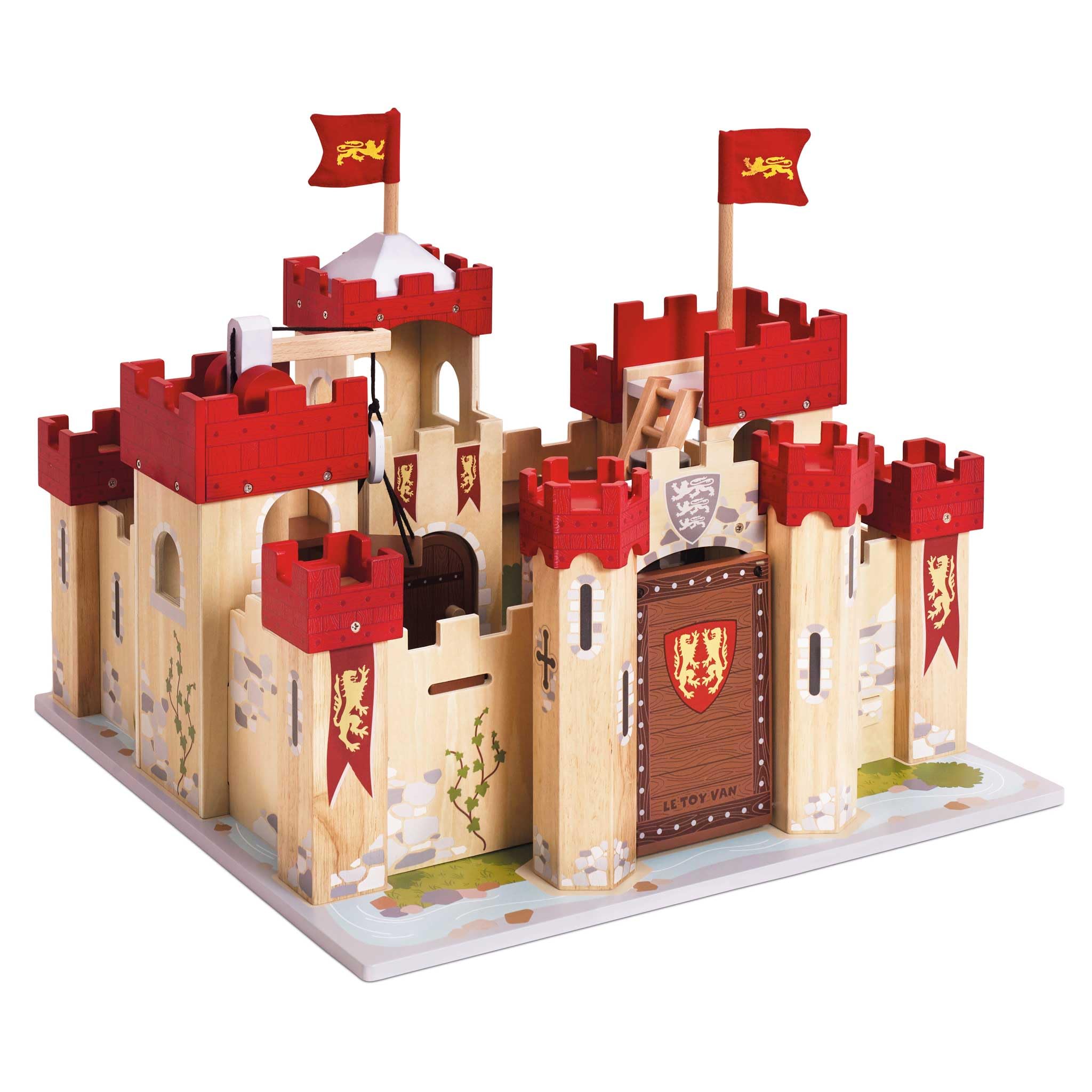 Le Toy Van - Pretend Play Castles Collection Wooden Toy Educational Lionheart Wooden Castle | Kids Wooden Knights Castle Playset Model Castle