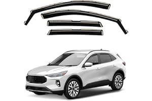 GrandWheel Co Smoke Tinted in-Channel Side Window Vent Visor Deflectors Rain Guards Compatible with Ford Escape 2020-2023 - 4pcs. GW0358