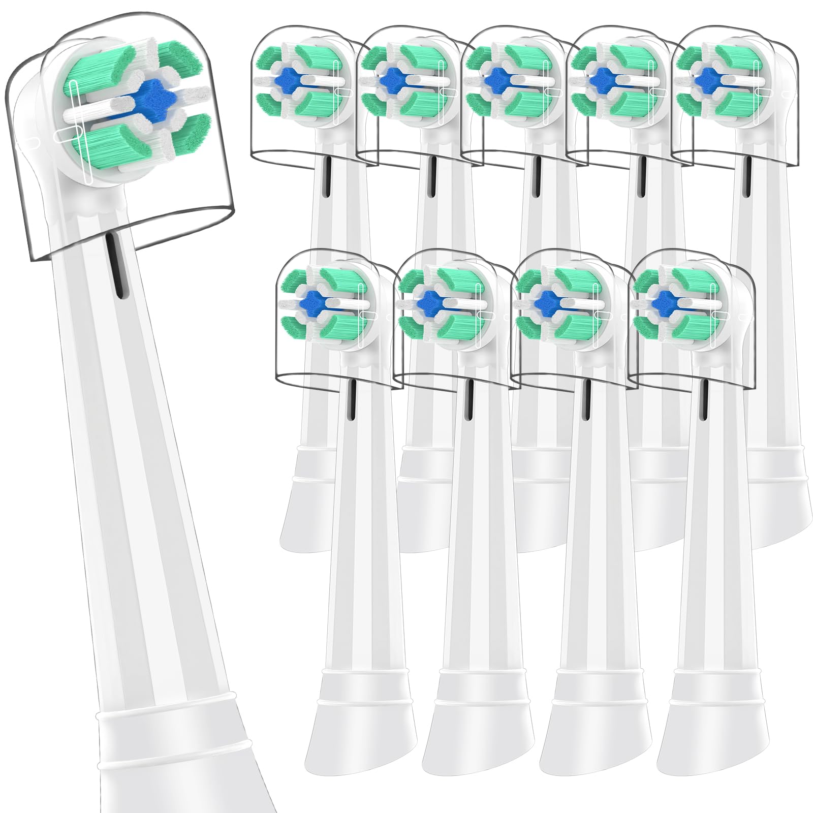 Photo 1 of 10 Pcs IO Replacement Heads Compatible with Oral B IO 2/3/4/5/6/7/8/9/10 Series Electric Toothbrush, Brush Heads Compatible with Oral B IO for Teeth Cleaning and Gum Protection (White)