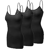 Emmalise Women's Basic Casual Long Camisole Adjustable Strap Cami Layering Top