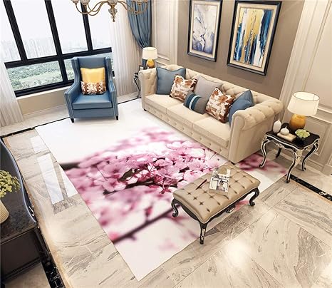 Amazon 夏冬 ラグ ピンクの花 ふかふか 滑り止め 洗えるリビング よが ダンス用 カーペット 防ダニ 抗菌 防音 オールシーズン対応 気持ちいい カーペット マインクラフト 150x0cm ラグ カーペット オンライン通販