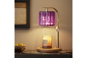 IN HAPPY Candle Warmer Lamp with Timer Dimmer-Adjustable Height, Birthday Gifts for Women Mom, House Warming Gifts New Home Decor, Wax Melt Warmer for Scented Jar Candles with 2 Bulbs (Purple)