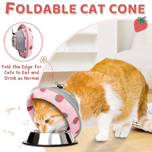 Cat Cone Collar Soft to Stop Licking, Adjustable, Foldable