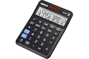 PENDANCY Pocket Small Size Desk Calculator, 12 Digit Large LCD Display, Basic Tax Function Handheld Desktop Calculator with Solar Battery Dual Power, Perfect for Office, School, Business OS-12T (Black)