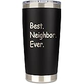 JENVIO Neighbor Gifts | Laser Engraved Stainless Steel Travel Tumbler with Lid and 2 Straws | Housewarming New Ideas Going Away Thank You Valentine's Day (20 Ounce)