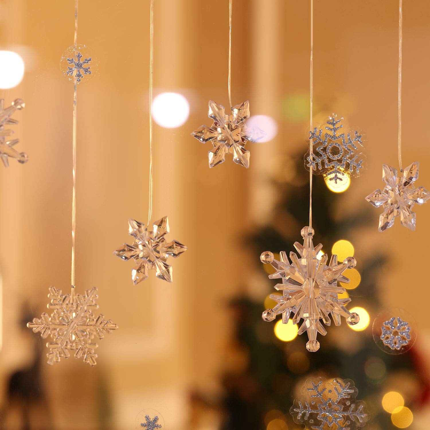 Addobbi Natalizi Da Appendere Al Soffitto.Ornamenti Da Appendere Per Albero Di Natale O Capodanno Gold Fiocchi Di Neve In Plastica Glitterata 36 Pezzi Ornamenti A Forma Di Fiocco Di Neve Per Decorazione Natalizia Con 2 Stili Odontotal Com Uy